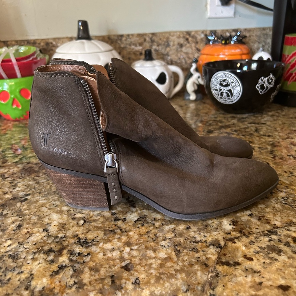 Frye Brown Leather Ankle Boots